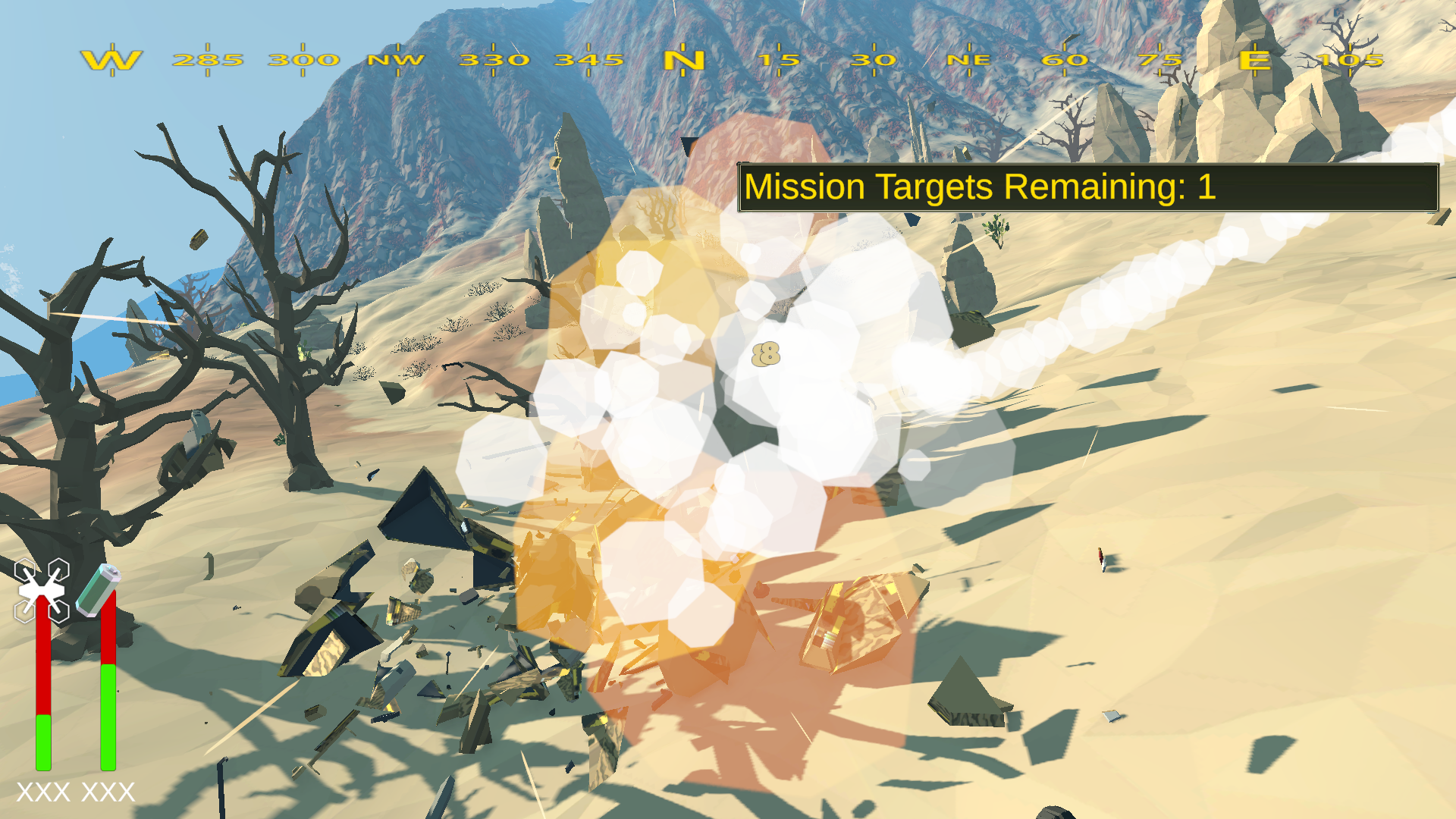 Drone action in combat